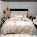 Linho de cama de bordado de bordado em estilo coreano